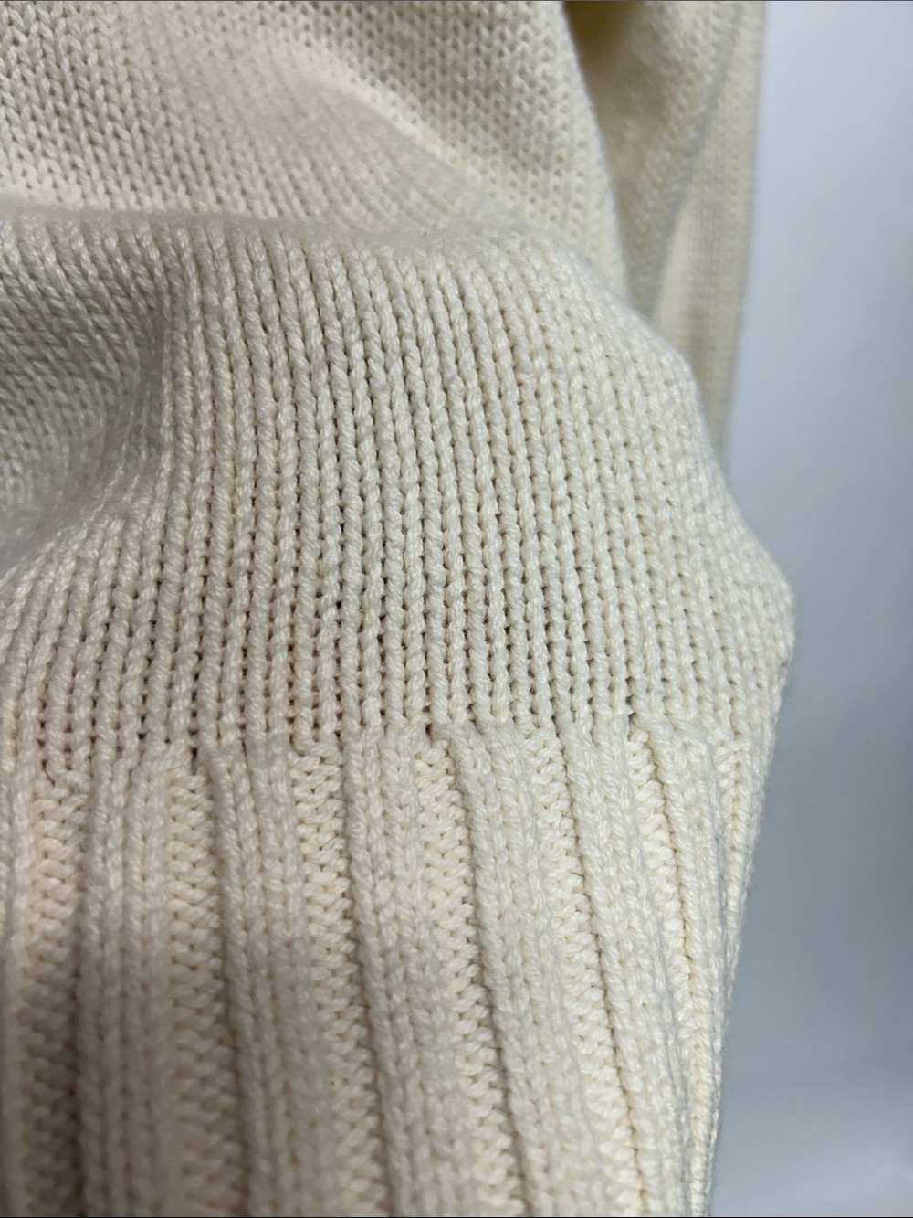 J crew Always Cream Knit Turtleneck Sweater size medium 100%cotton - Picture 4 of 7
